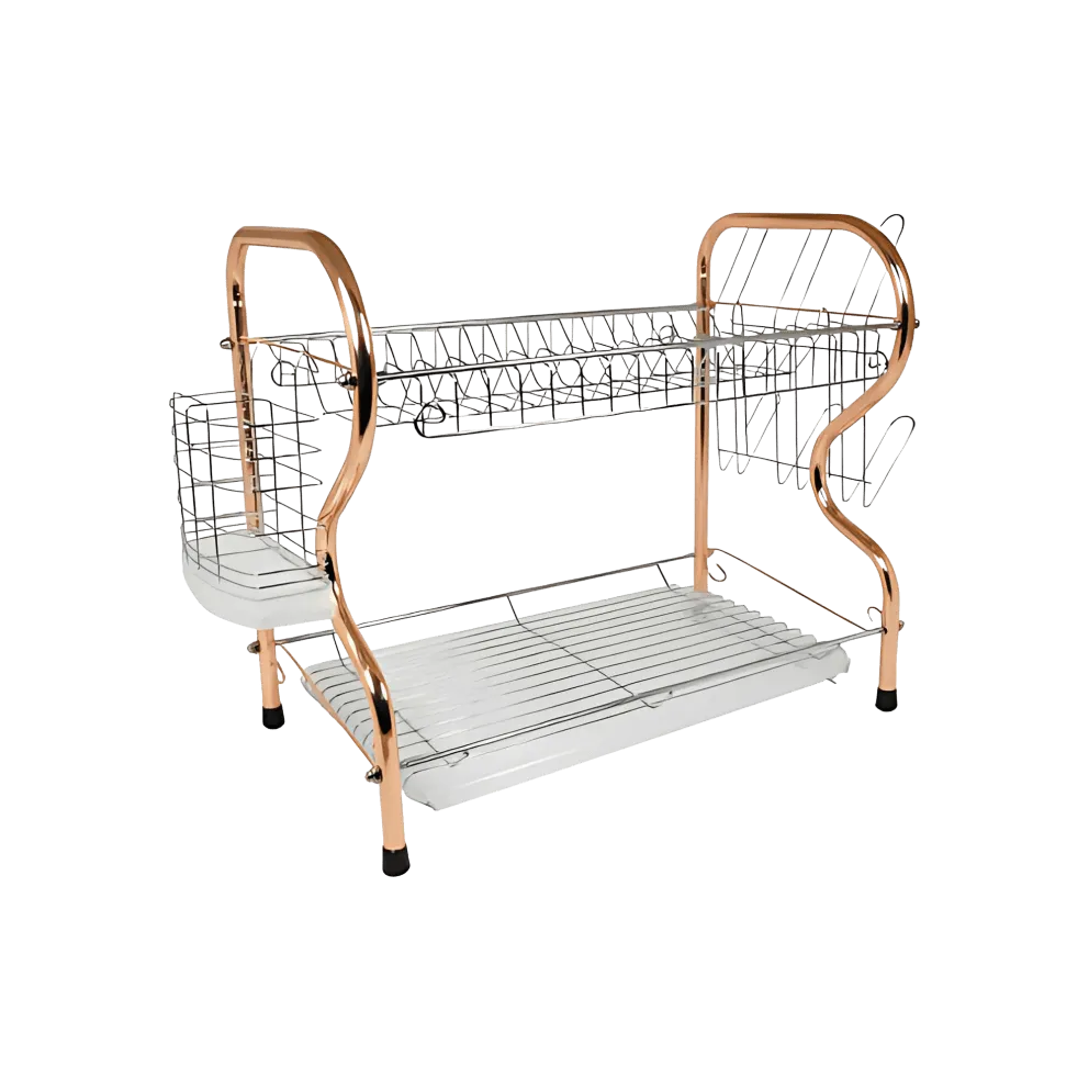 Better Chef Chrome Dish Rack with Copper Accents