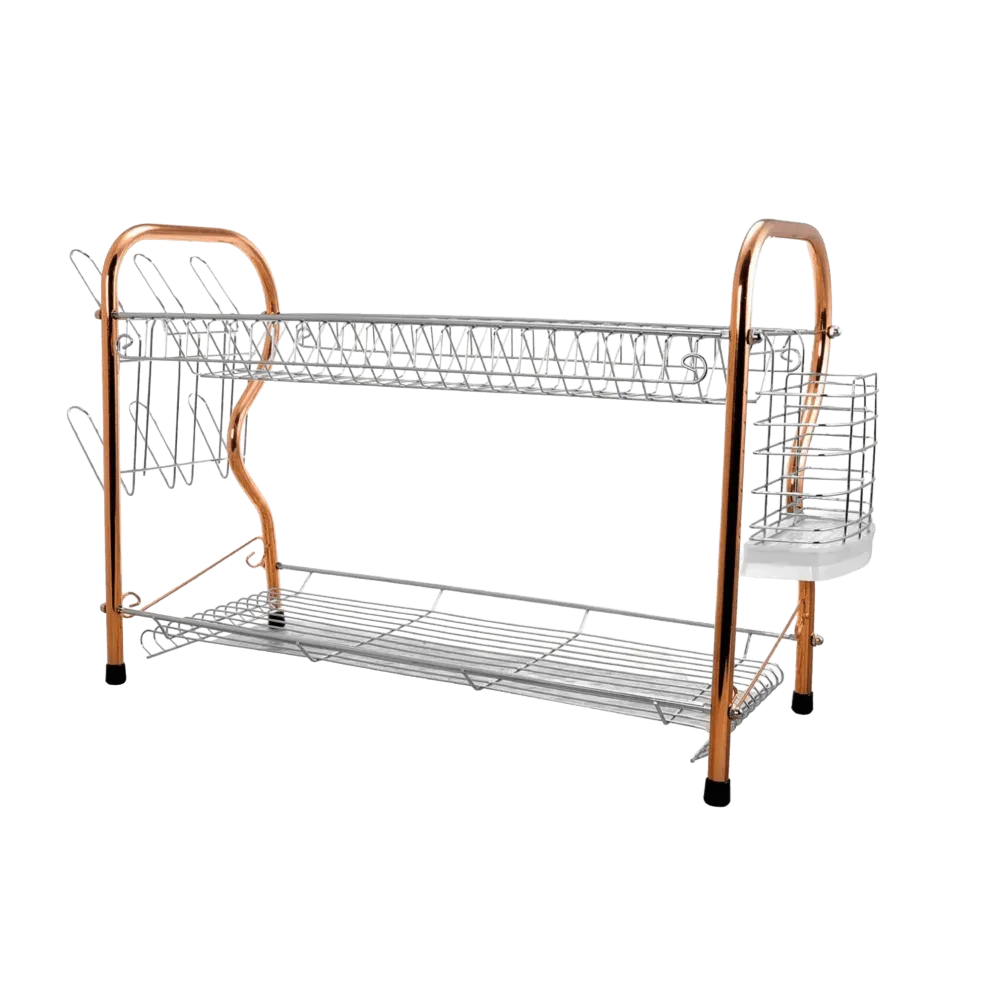 Better Chef Chrome Dish Rack with Copper Accents