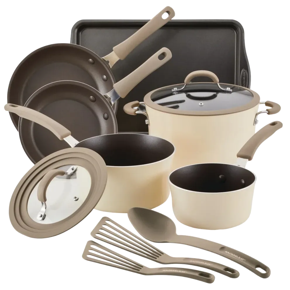 Rachael Ray Cook & Create 11-Piece Enameled Aluminum Cookware Set