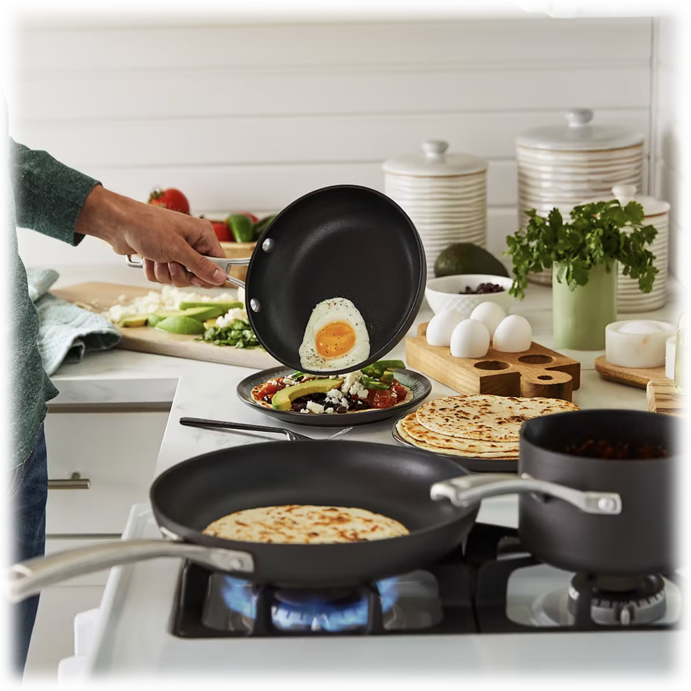 Calphalon Classic 10-Piece Hard-Anodized Cookware Set with No-Boil-Over Inserts