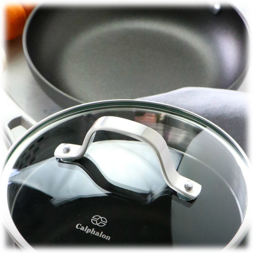 Calphalon Classic 10-Piece Hard-Anodized Cookware Set with No-Boil-Over Inserts