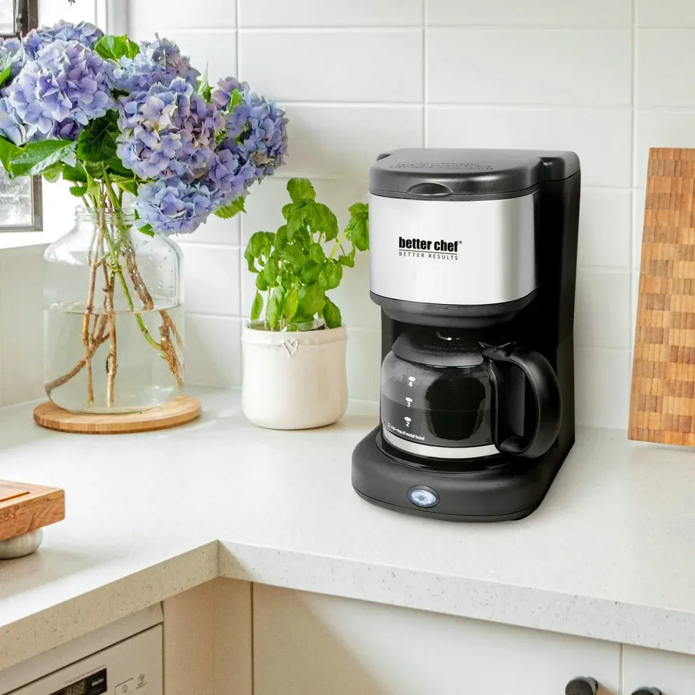 Better Chef 4-Cup Coffeemaker with Grab-A-Cup Feature