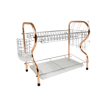 Better Chef Chrome Dish Rack with Copper Accents