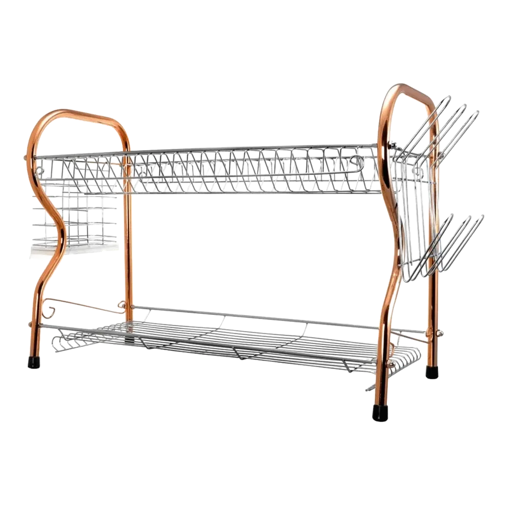 Better Chef Chrome Dish Rack with Copper Accents