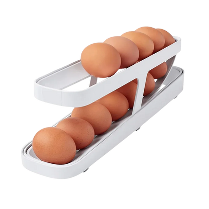 Titan Space-Saving Two-Tier Rolling 14-Egg Storage Dispenser &amp; Organizer