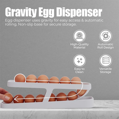 Titan Space-Saving Two-Tier Rolling 14-Egg Storage Dispenser &amp; Organizer