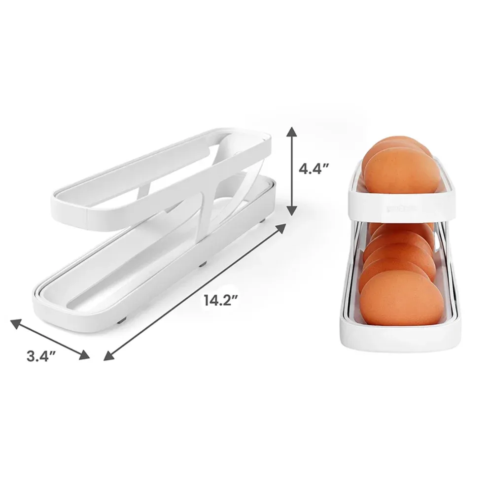 Titan Space-Saving Two-Tier Rolling 14-Egg Storage Dispenser &amp; Organizer