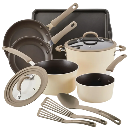 Rachael Ray Cook &amp; Create 11-Piece Enameled Aluminum Cookware Set
