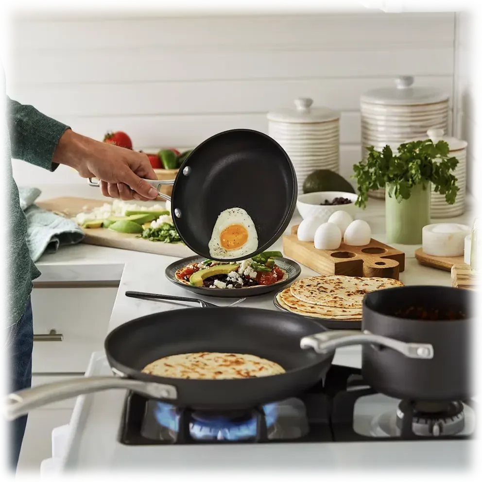 Calphalon Classic 10-Piece Hard-Anodized Cookware Set with No-Boil-Over Inserts