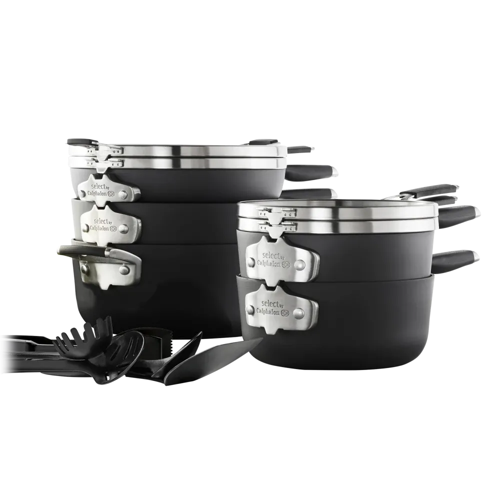 Calphalon Select 14-Piece Space-Saving Hard-Anodized Cookware Set