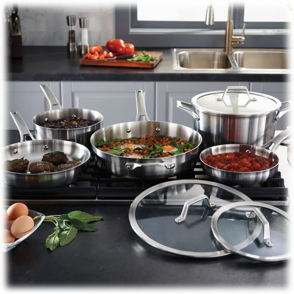 Calphalon Premier 8-Piece Stainless Steel Cookware Set