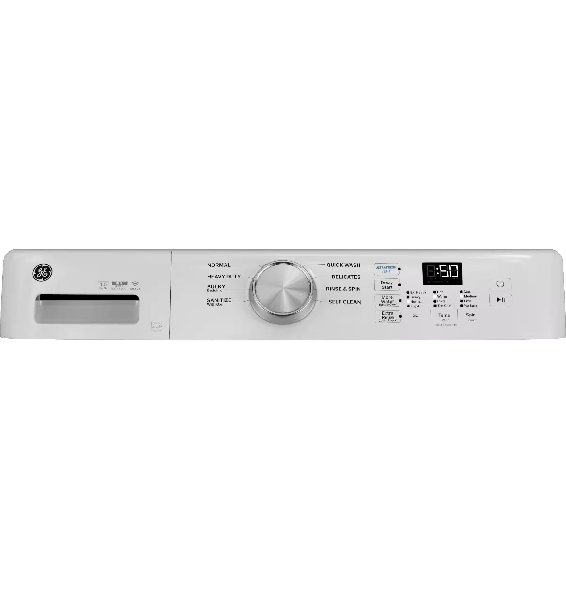 GE - 4.6 Cu. Ft. High-Efficiency Stackable Smart Front Load Washer with Odorblock UltraFresh Vent System - White