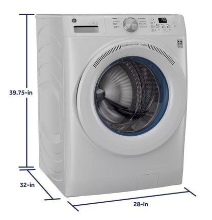 GE - 4.6 Cu. Ft. High-Efficiency Stackable Smart Front Load Washer with Odorblock UltraFresh Vent System - White
