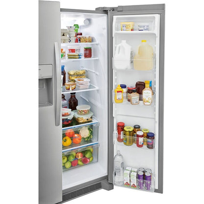 Frigidaire 36 in. 25.6 cu. ft. Side by Side Refrigerator with Ice &amp; Water Dispenser - Stainless Steel
