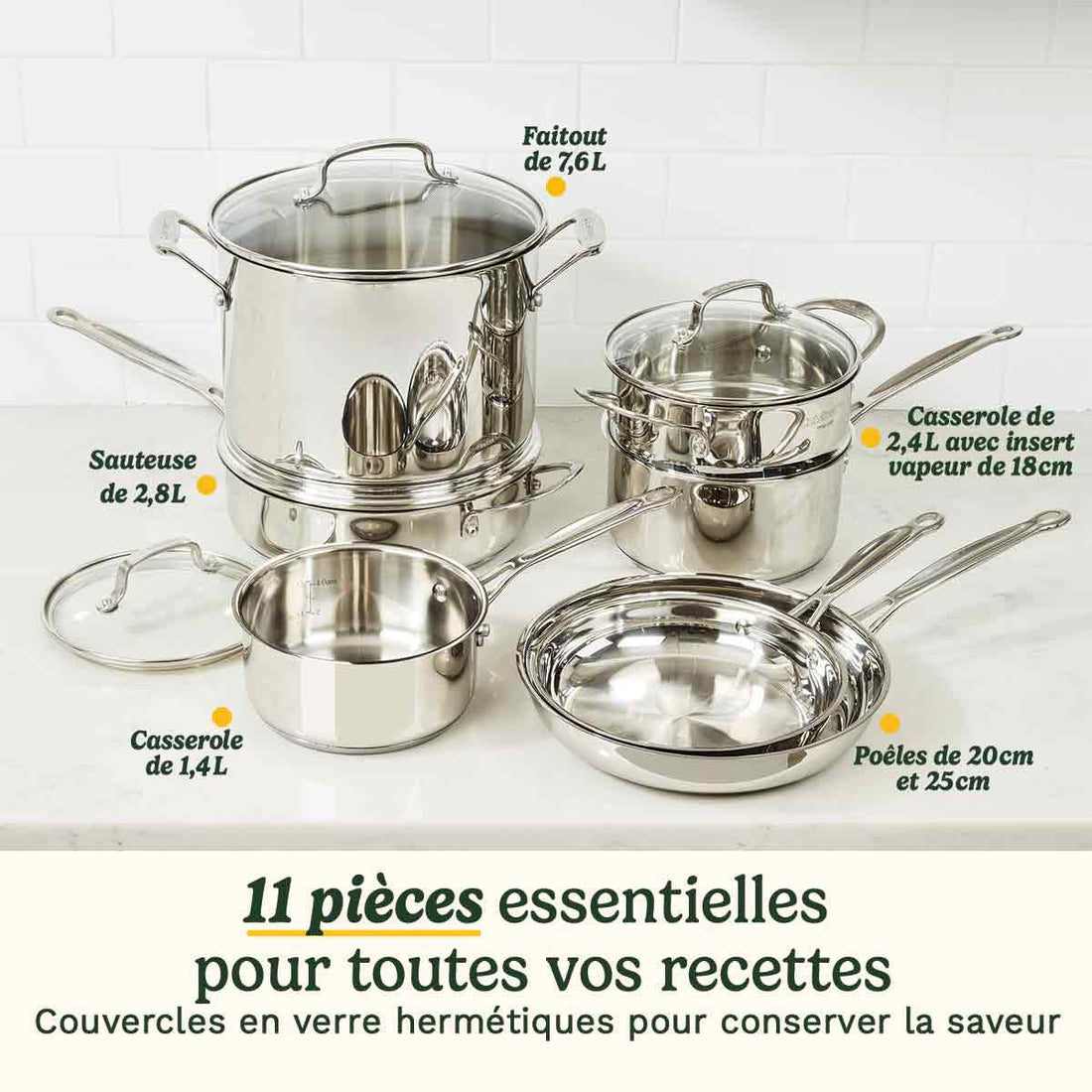 Batterie de cuisine en acier inoxydable Cuisinart Chef’s Classic
