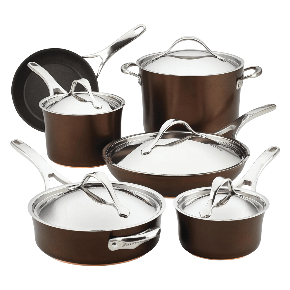 Anolon Nouvelle Luxe 11-Piece Copper and Hard Anodized Cookware Set