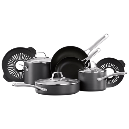 Calphalon Classic 10-Piece Hard-Anodized Cookware Set with No-Boil-Over Inserts