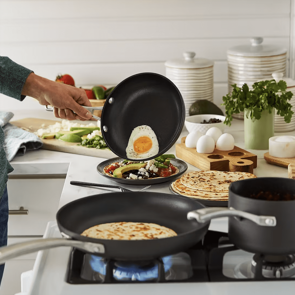 Calphalon Classic 10-Piece Hard-Anodized Cookware Set with No-Boil-Over Inserts