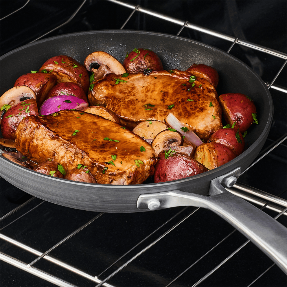 Calphalon Classic 10-Piece Hard-Anodized Cookware Set with No-Boil-Over Inserts