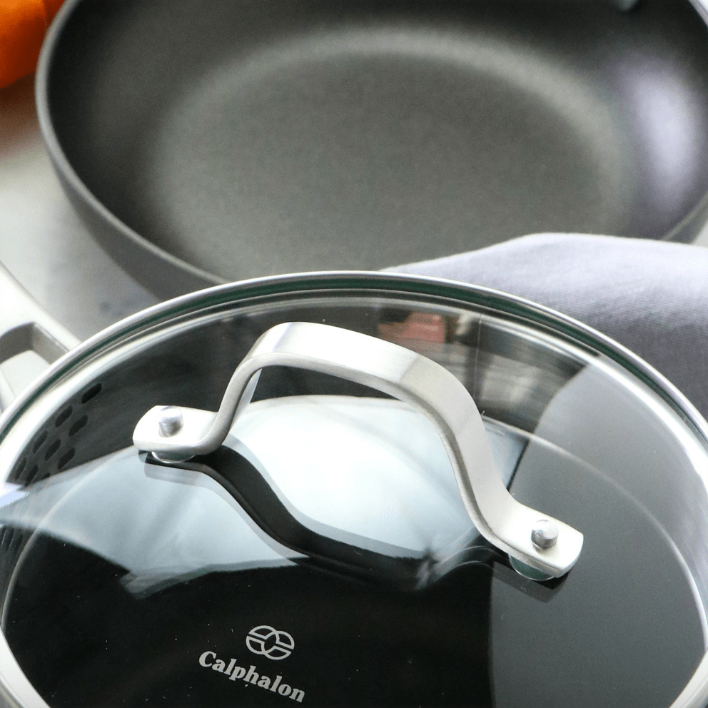 Calphalon Classic 10-Piece Hard-Anodized Cookware Set with No-Boil-Over Inserts